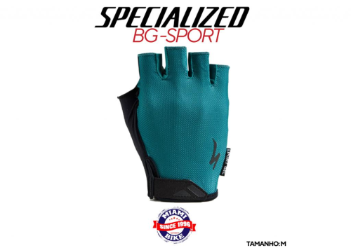 LUVA SPECIALIZED BG SPORT GEL M TEAL SHORT FINGER - FEMININO